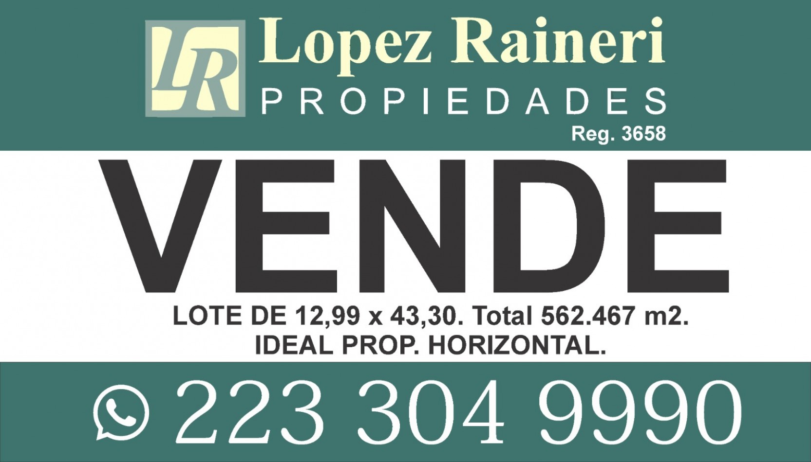 VENTA EXCELENTE LOTE EN PLAZA MITRE.
